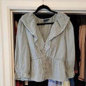 GAP Blue Checkered Blouse